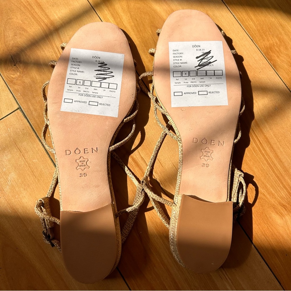 Doen Corsica Strappy Sandal in Lizard Multicolor Size 39 (US 8) - Picture 2 of 7